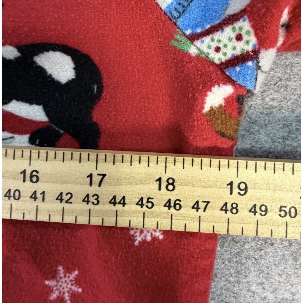 Nick & Nora Women's Red Puppy Dog Snowflake‎ Pajama Top Sleepwear Size Small - Picture 5 of 6